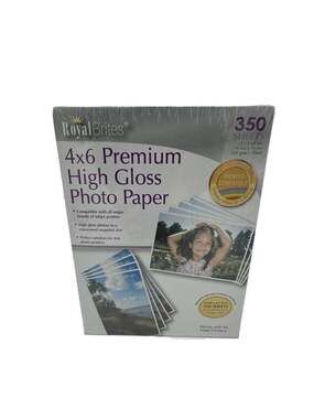 Royal Brites 4x6 Premium High Gloss Photo Paper 350 Sheets Inkjet